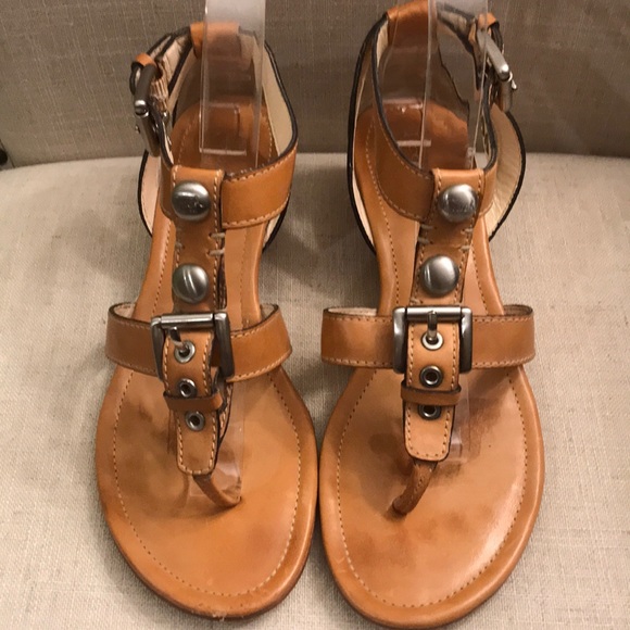 Coach Shoes - Coach leather sandals with low wedge